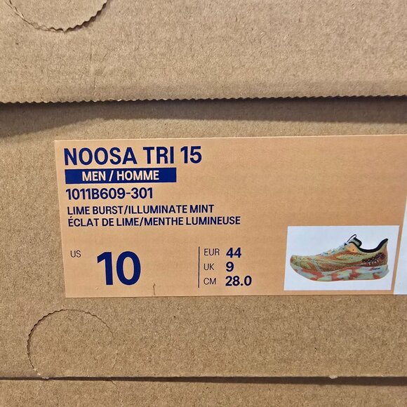 Asics Noosa Tri 15 Lime Burst Illuminate Running Shoe 1011B609-301 Mens 10 NEW - Picture 10 of 13